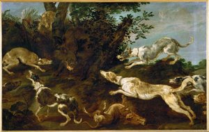 Jakt på vildsvin av Paul de Vos