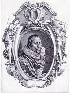 Självporträtt, graverad av Simon de Passe (1595-1647) 1622 (gravyr) av Paul van (after) Somer