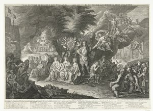 Allegori om kung Vilhelm III som Bringer of Peace in Europe, 1697 Fred återställd i Europa av kung William III / Anno 1697 / La Paix retablie dans l