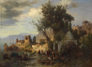 Kväll vid floden Kura nära Tiflis av Paul von Franken