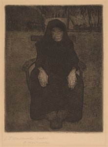 Sittande gammal kvinna av Paula Modersohn Becker