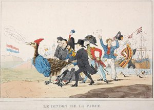 The Fall Guy: The French Intervention of 1832 in Antwerpen (litho) av Paulus Charles Gerard Poelman