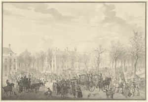 Prins William V:s ankomst till Haag den 10 november 1762 av Paulus Constantijn la Fargue (possibly)