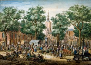 Den stora gröna marknaden i Haag, 1769