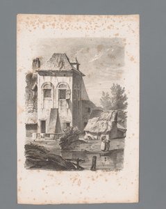 Utsikt över ett hus vid vattnet Principer för landskap (serietitel) Principles de paysages (serietitel) av Paulus Lauters