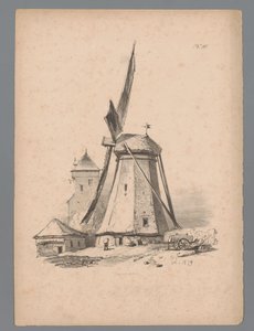Utsikt över en väderkvarn Landscape Studies av Paulus Lauters (serietitel) Nouvelle suite de 40 études de paysages par P. Lauters (serietitel)