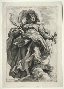 St. Catherine i molnen av Paulus Moreelse