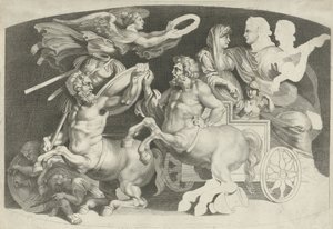 Camee met de triumph van Germanicus en Agrippina Olika figurer av antika agater, designade av Pietro Paolo Rubenii (serietitel) av Paulus Pontius (attributed to)