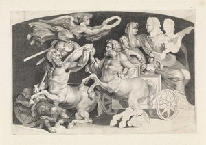 Camee met de triumph van Germanicus en Agrippina Olika figurer av antika agater, designade av Pietro Paolo Rubenii (serietitel) av Paulus Pontius (attributed to)