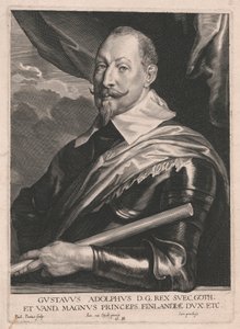 Gustavus Adolphus D.G. Rex Svec. Goth; och Vand, den store prinsen, hertigen av Finland, etc. av Paulus Pontius