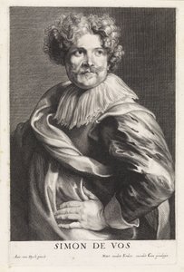 Porträtt av målaren Simon de Vos av Paulus Pontius