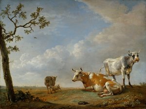 Djur som vilar på betesmarken av Paulus Potter
