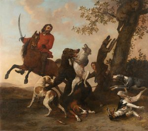 Björnjakt av Paulus Potter