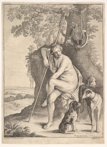 Sittande figur av jägaren Diana, 1625-77. av Paulus Potter