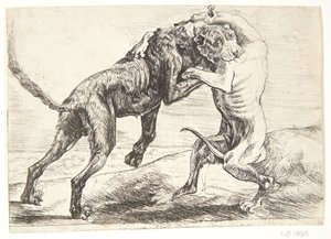 Två hundar slåss av Paulus van Hillegaert (II)