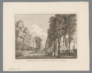 Utsikt över Doelen i Amersfoort Schutters Doelen i Amersfoort från insidan. 1759 (titel på objekt)