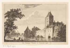 Utsikt över Plompe Toren i Utrecht, 1756 The Plompe Toren i Utrecht 1756 (titel på objekt)