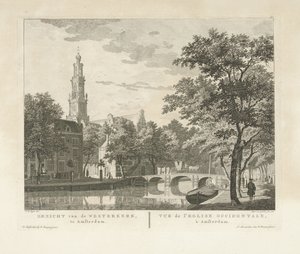 Utsikt över Westerkerk och Westerhal, sett från Keizersgracht Utsikt över Westerkerk, i Amsterdam / Vue de l