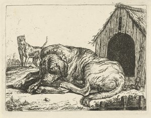 Liggande hund på en kedja Olika hundar (serietitel)