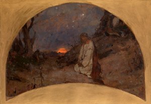 Agony in the Garden of Olives (The Agony in the Garden; skiss för St Volodymyrs katedral i Kiev) - Verk av Pavel Alexandrovich Svedomsky (Svedomski) (1849-1904) ), h
