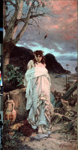 ""Medusa"" Representation av en av Gorgonerna med en hypnotisk blick - Målning av Pavel Alexandrovich Svedomsky (1849-1904) 1882 State Tretyakov Gallery, Moskva