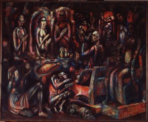 "La Fete des Rois" (Kungarnas fest) Målning av Pavel Nikolayevich Filonov (1883-1941) 1913 Ryska statens museum, Sankt Petersburg av Pawel Nikolajewitsch Filonow