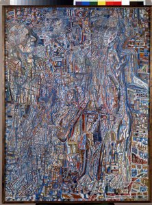 ""Tecken"" (människor) Målning av Pavel Nikolayevich Filonov (1883-1941) 1930 Ryska statens museum, Sankt Petersburg