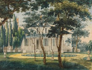 A Country Residence, möjligen General Moreaus Country House i Morrisville..., 1811-ca. 1813.