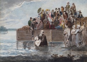 En anabaptistisk nedsänkning i Philadelphia under en storm, 1811-ca. 1813. av Pavel Petrovic Svin