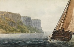 The Packet Mohawk of Albany Passing the Palisades, 1811-ca. 1813. av Pavel Petrovic Svin