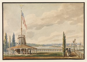 Resenärens första vy över New York - The Battery och Flagstaff