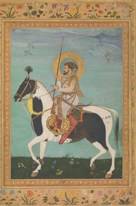 Shah Jahan on Horseback, Folio från Shah Jahan-albumet, verso: ca. 1630, recto: ca. 1530-50.