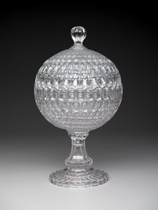 "Argus" täckt kompott, ca 1855-75 (pressat glas) av Pears and Co. Pittsburgh Bakewell