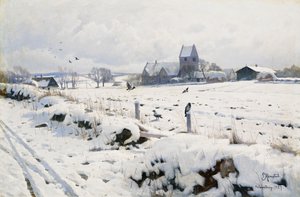 Ett vinterlandskap, Holmstrup av Peder Monsted