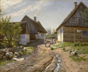 På gården