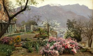 Blomsterträdgård nära Bellagio av Peder Monsted
