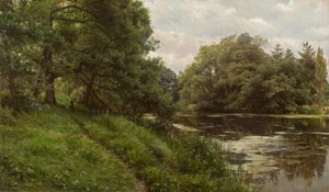 P.Mönsted, sommardag vid vattnet av Peder Monsted