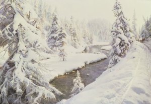 Vinterlandskap, St Moritz av Peder Monsted