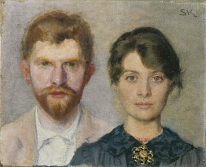 Dubbelporträtt av Marie och Peder Severin Krøyer, 1890. av Peder Severin Krøyer