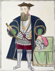 Porträtt av Vasco de Gama (gouache på papper)