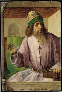 Porträtt av Aristoteles, grekisk filosof.