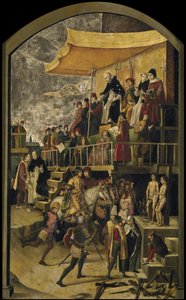 Saint Dominic presiderar över en Auto da Fe, ca. 1495
