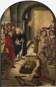 St Dominic de Guzman och albigenserna av Pedro Berruguete