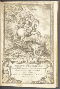 Saint James on Horseback, från "The Rule and Establishments of the Cavalleria de Santiago" av Pedro de Villafranca