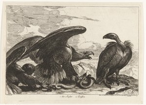 Gam och en örn med orm 1. des Aigles 2. Griffon (titel på objekt) Fåglar från menageriet i Versailles (serietitel)