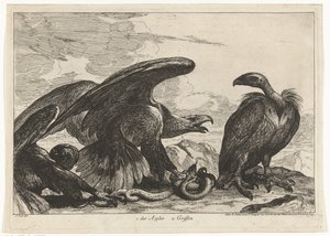 Gam och en örn med orm 1. des Aigles 2. Griffon (titel på objekt) Fåglar från menageriet i Versailles (serietitel)