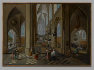 Interiör av en gotisk kyrka av Peeter Neeffs the Elder