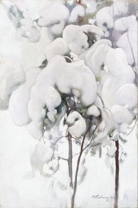 Snötäckta tallplantor av Pekka Halonen