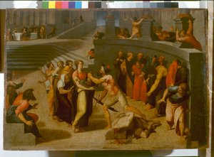 Halshuggning av Johannes Döparen, ca 1556 (olja på panel) av Pellegrino Tibaldi