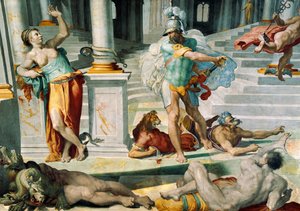 Ulysses and the Sorceress Circe, av Pellegrino Tibaldi, cirka 1550, färsk